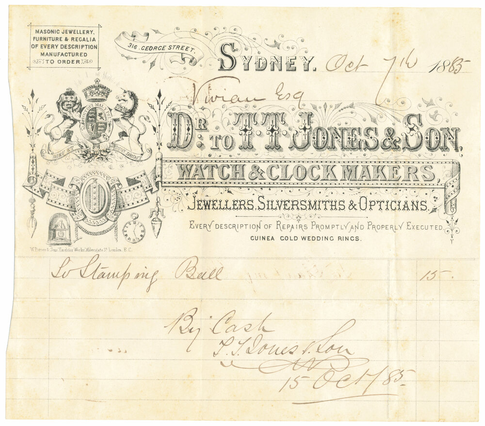 Invoice Stamping Cricket Ball - 1885