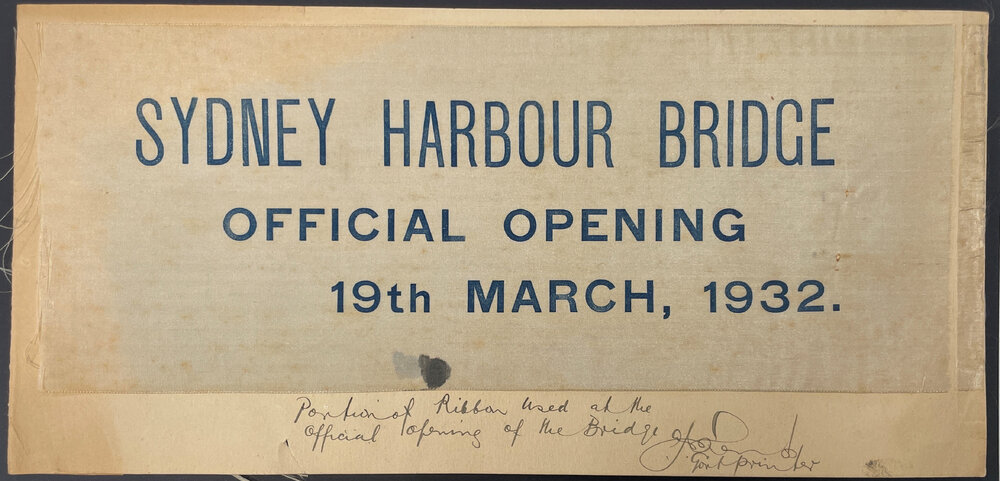 Sydney Harbour Bridge opening - Ribbon section - 1932