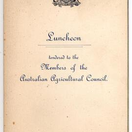 Menu - Luncheon Australian Agricultural Council, Parliament House - 1946