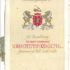 Menu - Farewell banquet, Lord Chelmsford - 1913