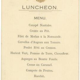Menu - Luncheon, Parliament House - 1918