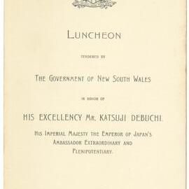 Menu - Luncheon, in Honor of His Excellency Mr. Katsuji Debuchi - 1935