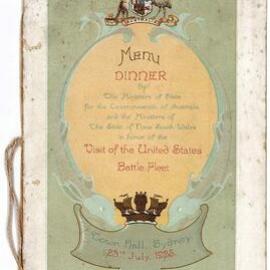 Menu - Dinner, Visit of the United States Battle Fleet - 1925