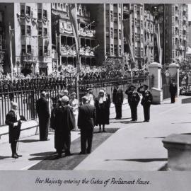 Queen Elizabeth II entering the Gates of Parliament House - 1954