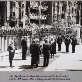 Queen Elizabeth II entering the Gates of Parliament House - 1954