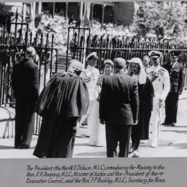 Queen Elizabeth II, R.R. Downing, F.P. Buckley - 1954