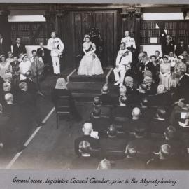 Queen Elizabeth II in the Legislative Council Chamber - 1954