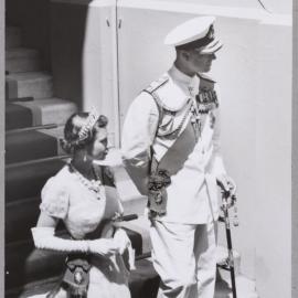 Queen Elizabeth II leaving the Legislative Council Chamber - 1954