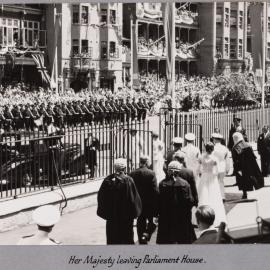 Queen Elizabeth II leaving Parliament House - 1954