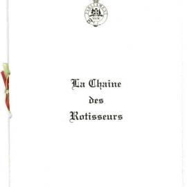 Menu -  Dinner La Chaine des Rotisseurs, Parliament House - 1991