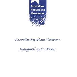 Menu - Dinner Australian Republican Movement, Parliament House - 1991