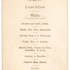 Menu - Luncheon, Premiers Room - 1919