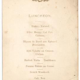 Menu - Luncheon, Premier’s Room - 1921