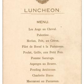 Menu - Luncheon - 1918