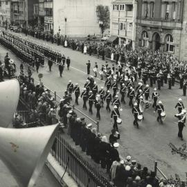 Marching past Parliament House - Opening 39th Parliament - 1959