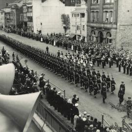 Marching past Parliament House - Opening 39th Parliament - 1959