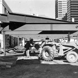 Construction on site of Tennis Court and Bowling Green - 1975