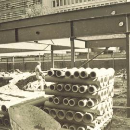 Construction on site of Tennis Court and Bowling Green - 1975