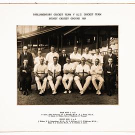 NSW Parliament Cricket Team vs Australian Jockey Club Cricket Team - 1929