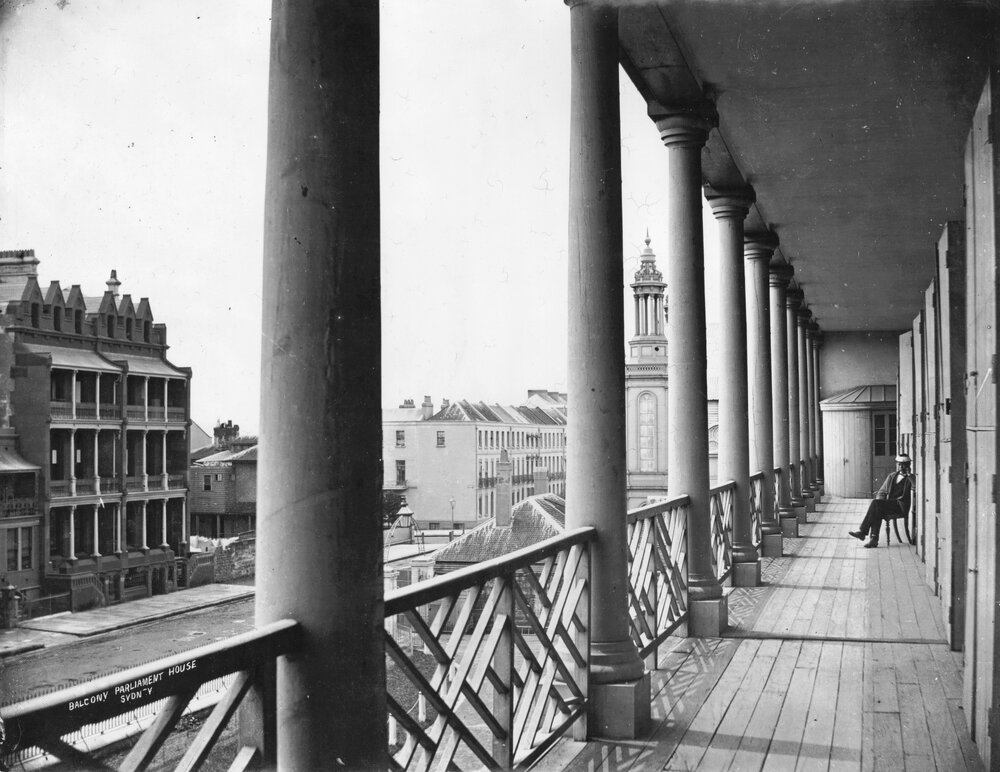 Parliament House balcony overlooking Macquarie Street - 1871